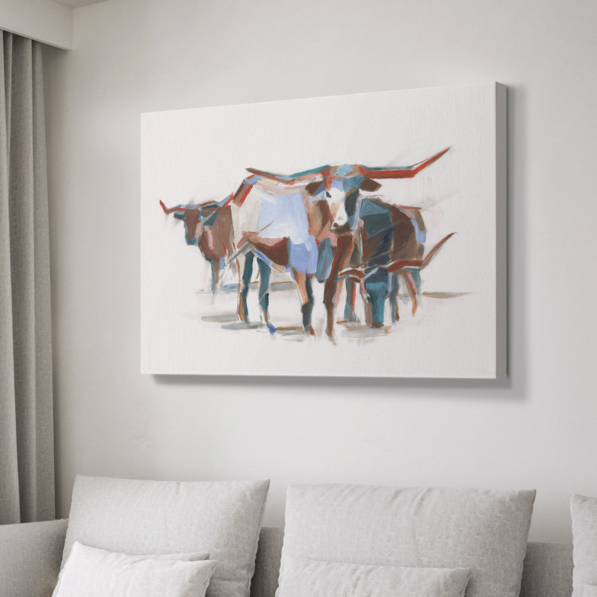 Modern Longhorns II - Canvas Art Print