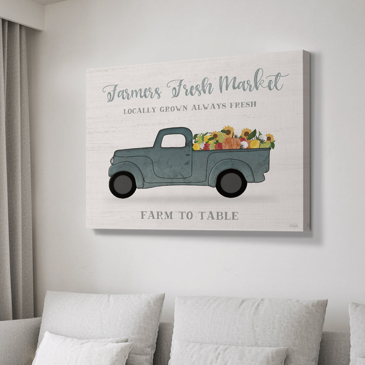 Fresh Sunflowers Truck - Canvas Art Print