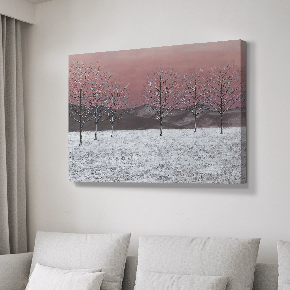 Sunset Snowfall I - Canvas Art Print