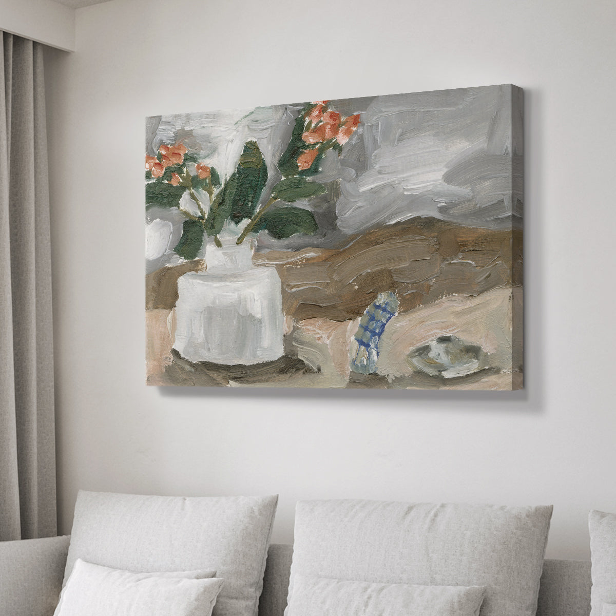 Vase of Pink Flowers III - Canvas Art Print
