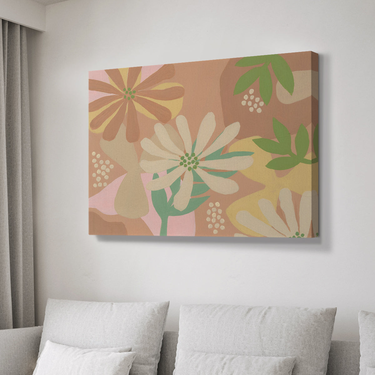 Neutral Blooms III - Canvas Art Print