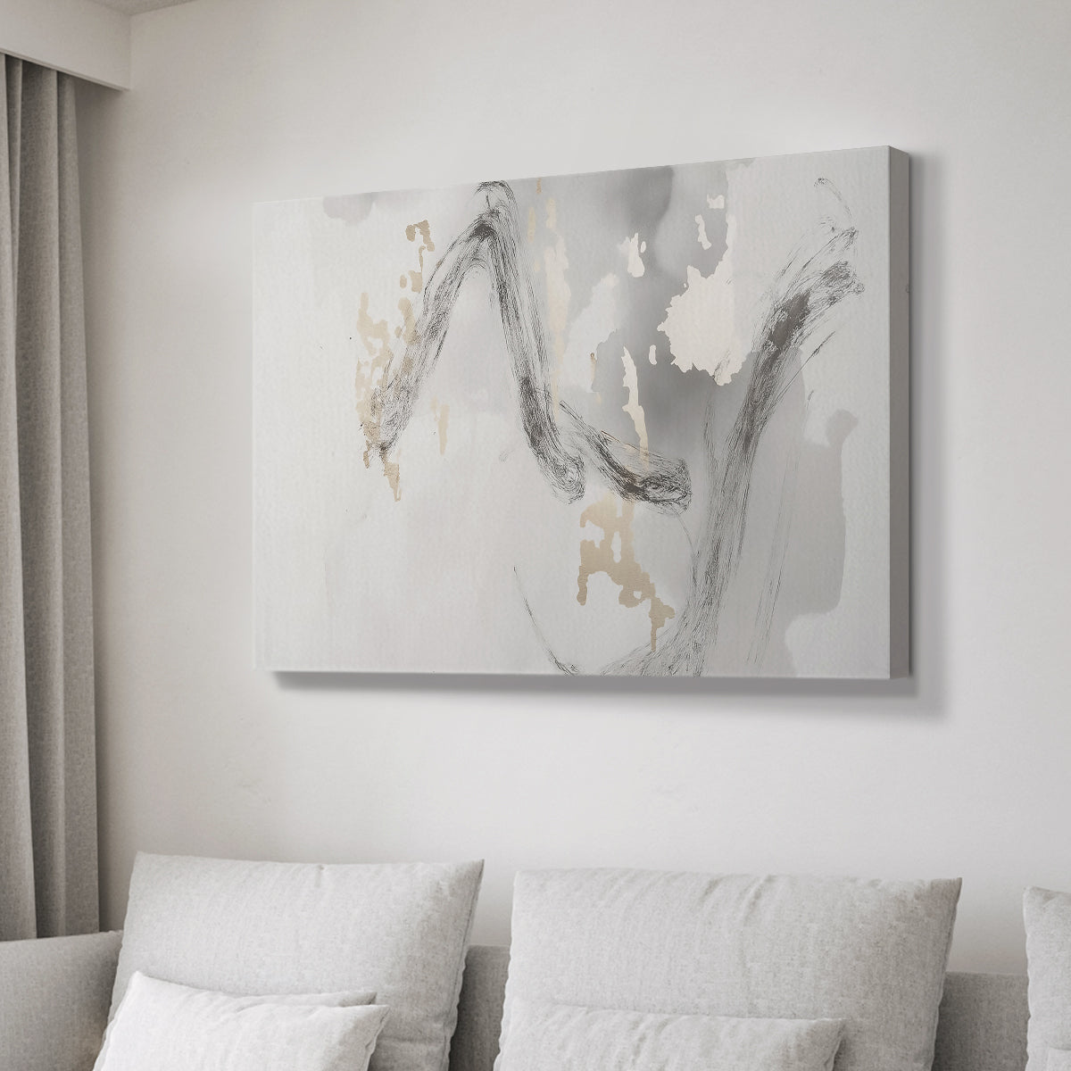 Grey Brushstrokes CXVII - Canvas Art Print