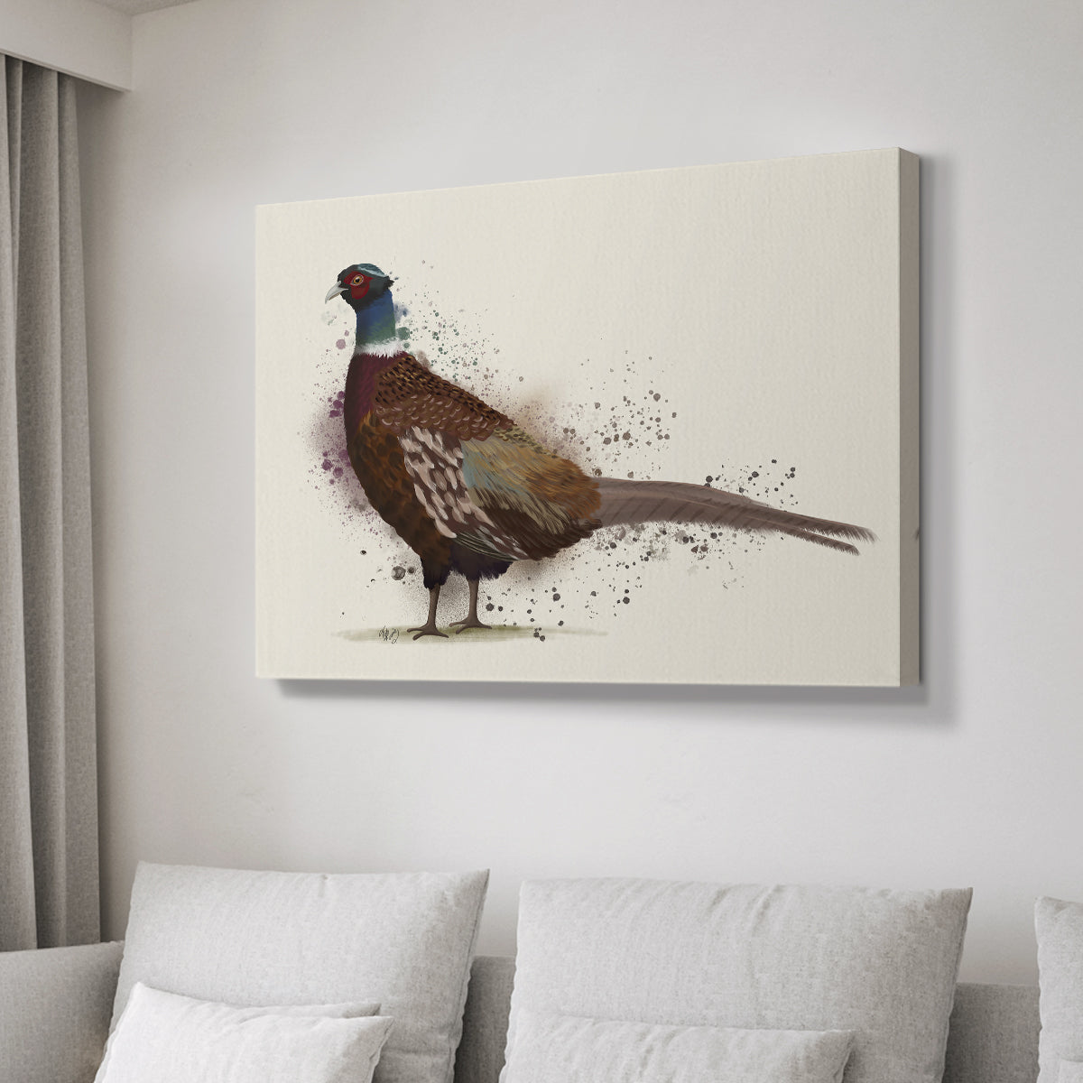 Pheasant Splash 1 - Canvas Art Print