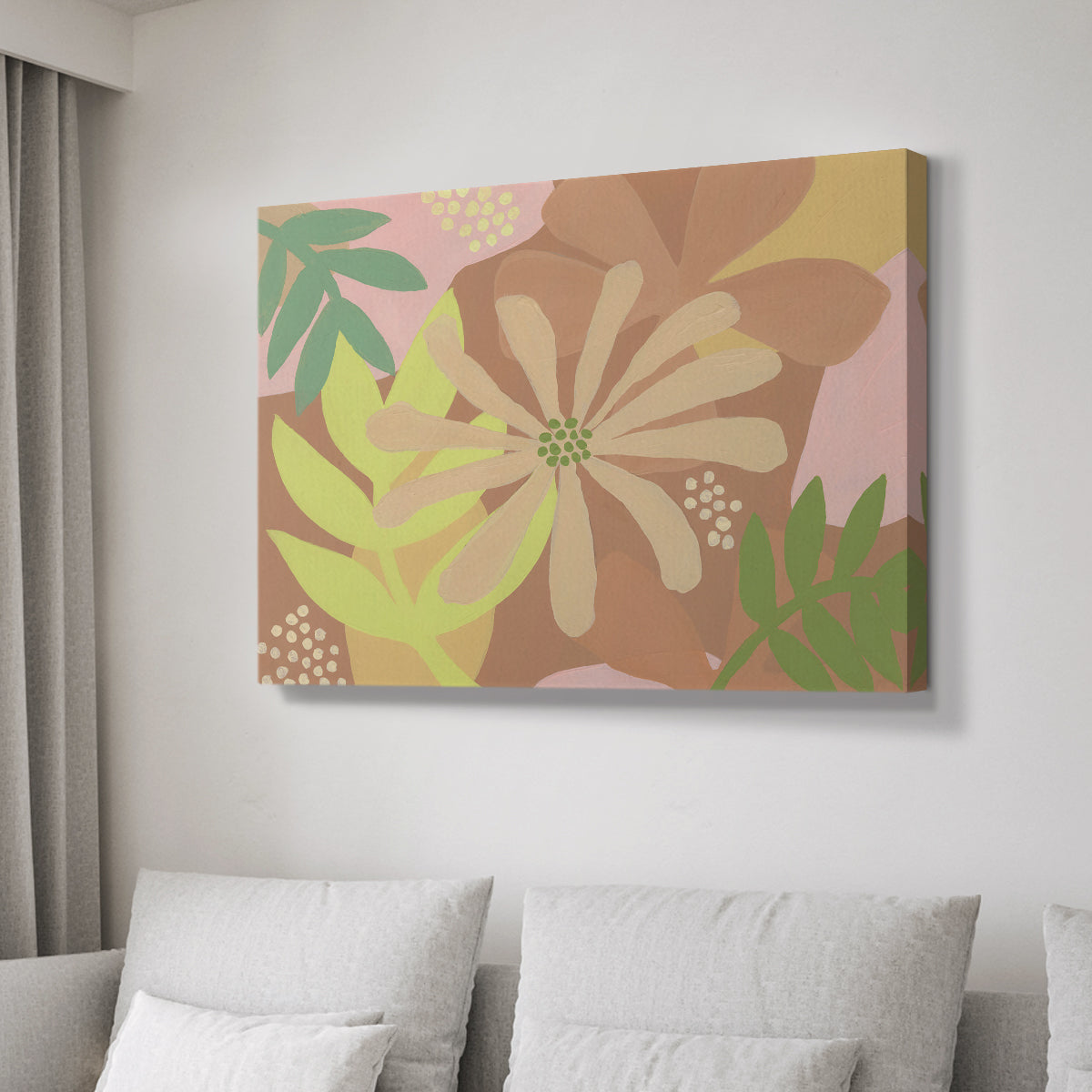 Neutral Blooms II - Canvas Art Print