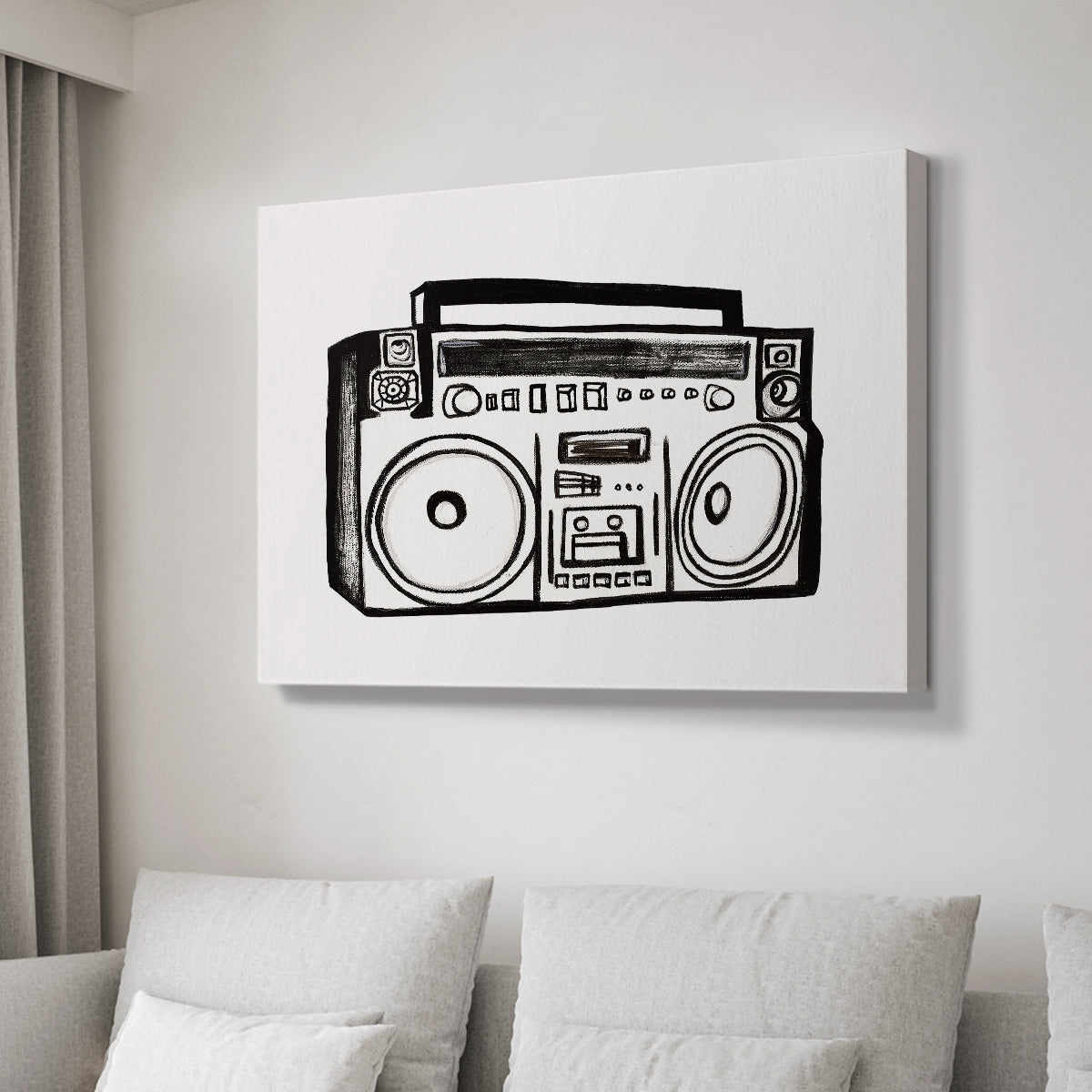 Boombox Sketch - Canvas Art Print