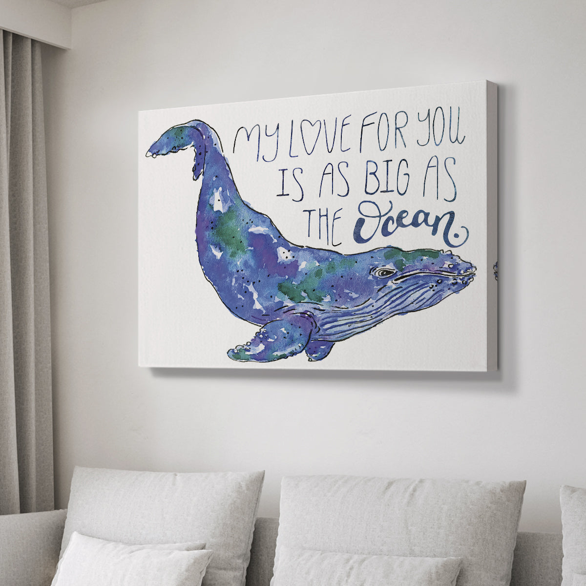 Whale Love II - Canvas Art Print