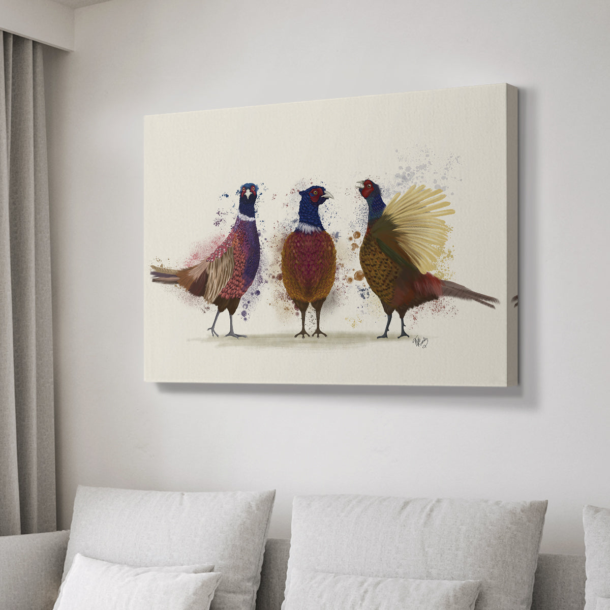 Pheasant Trio - Canvas Art Print