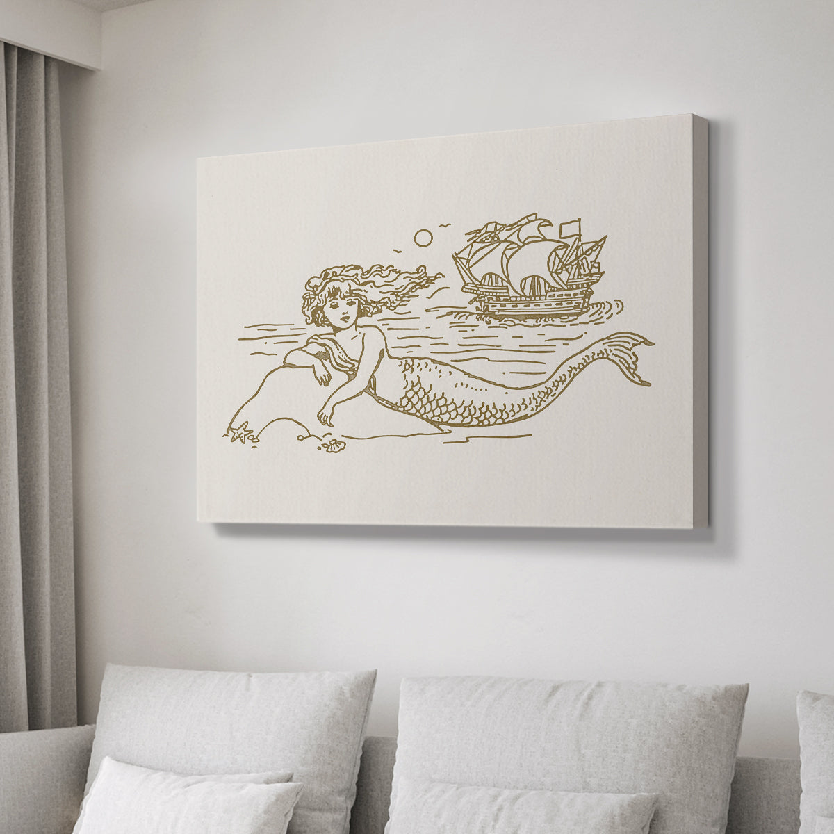 Sunning Mermaid II - Canvas Art Print