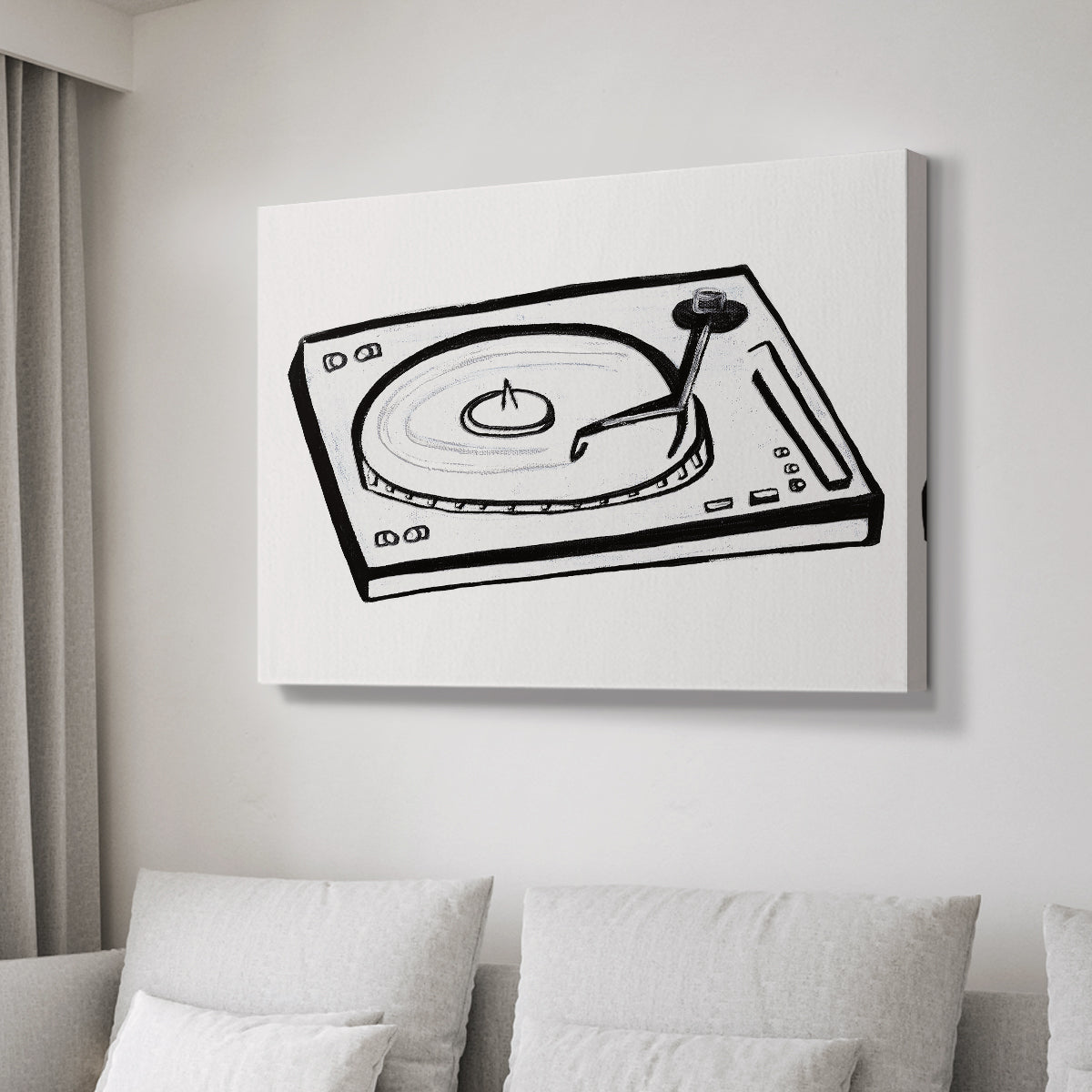 Vinyl Sketch - Canvas Art Print