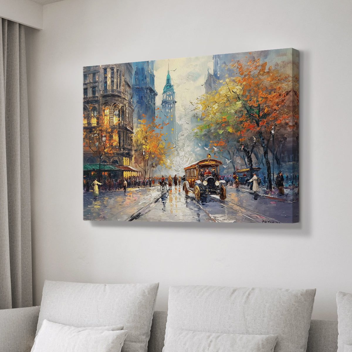 City Oil Painting XXIII - Canvas Art Print