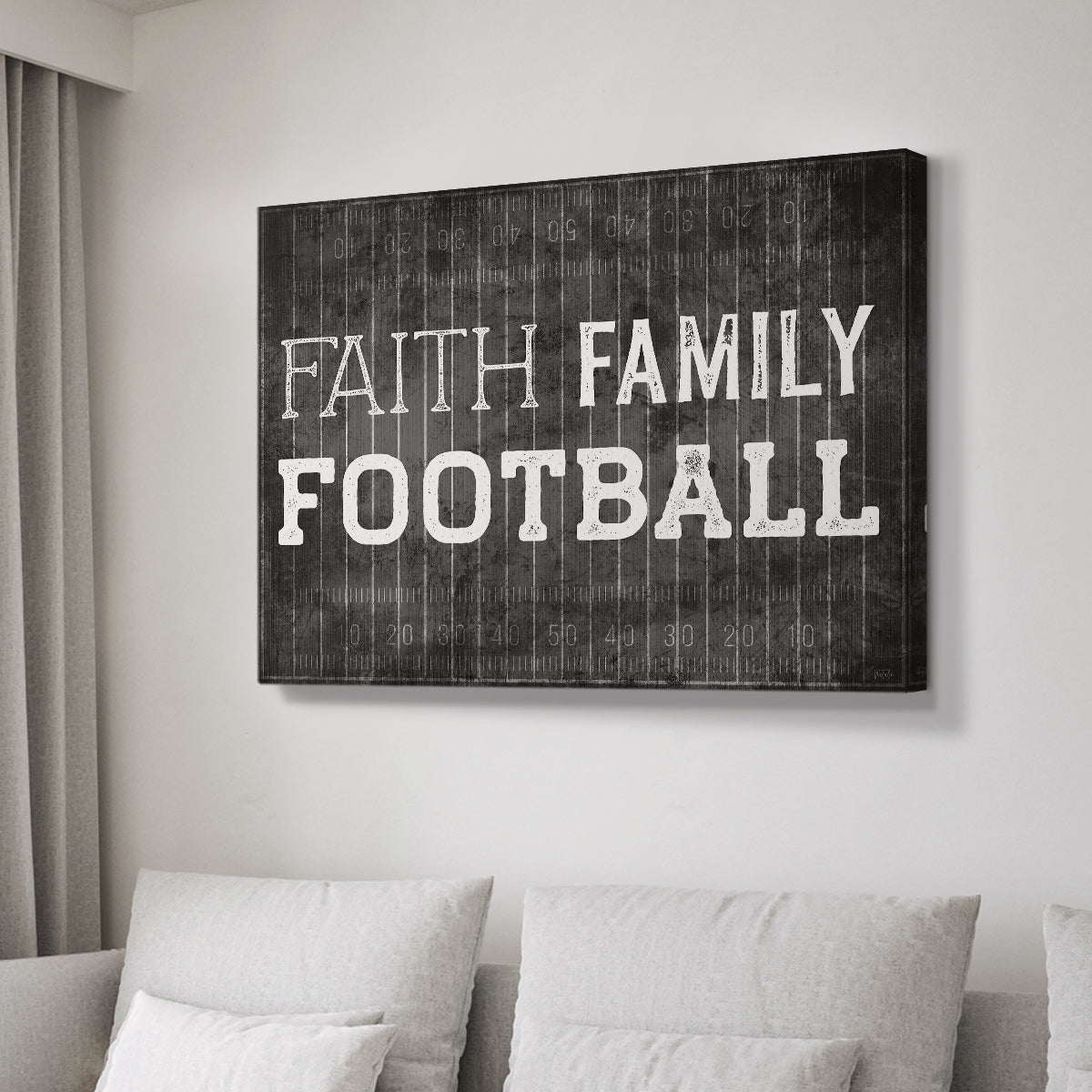 Faith Family Football - Canvas Art Print