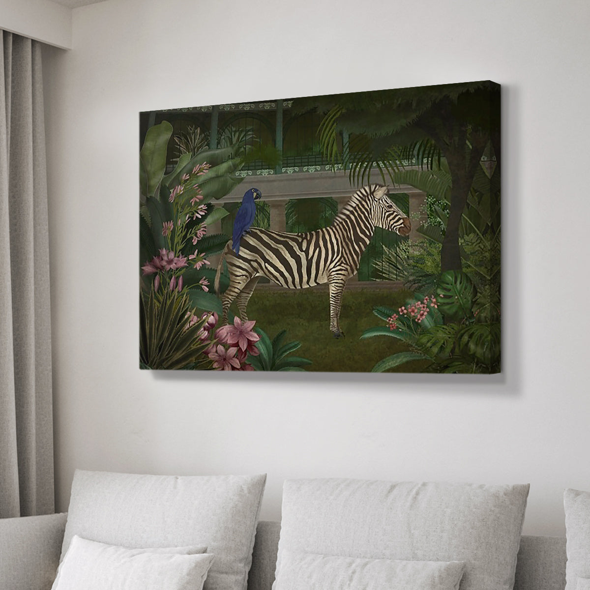 Zebra In Conservatory - Canvas Art Print