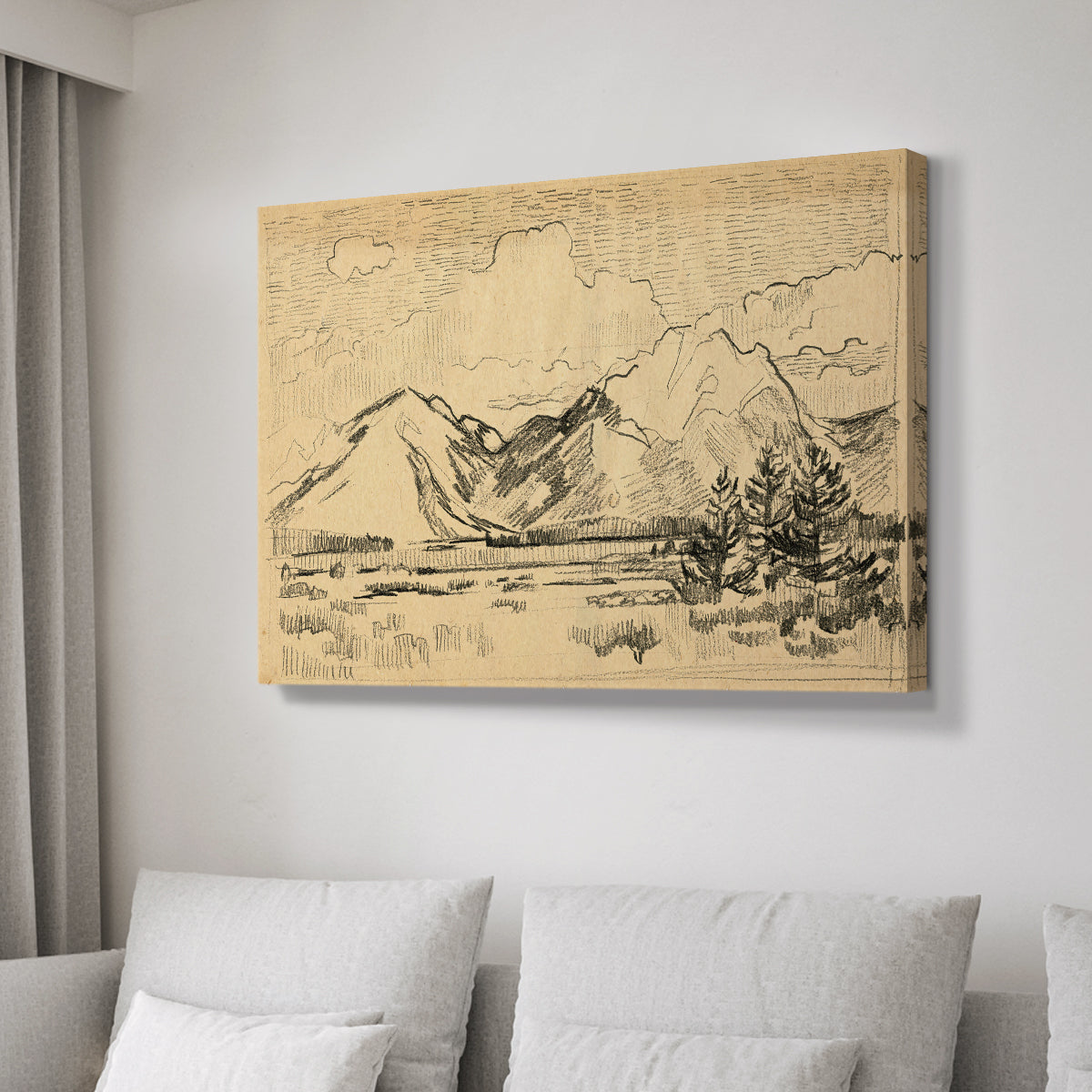 Hatched Horizon II - Canvas Art Print