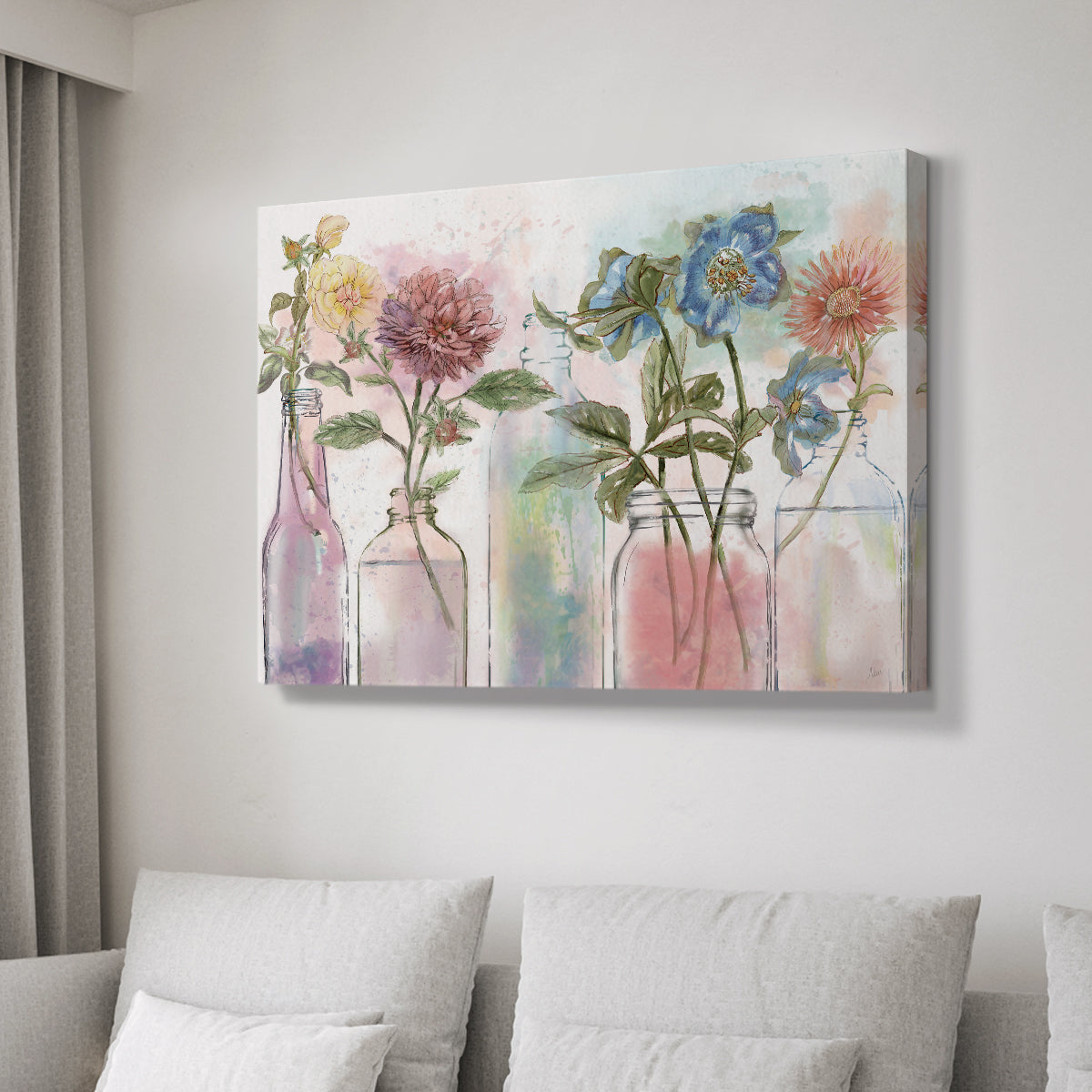 Vintage Bottle Collection - Canvas Art Print