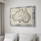 Bordered Map of Australia - Canvas Art Print