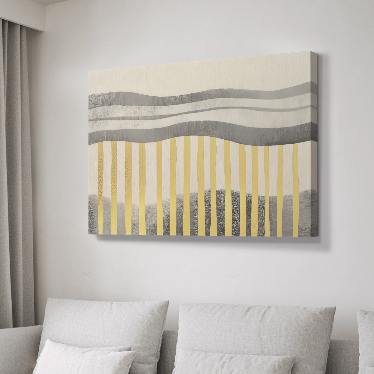 Grey and Yellow Abstract LVIII - Canvas Art Print