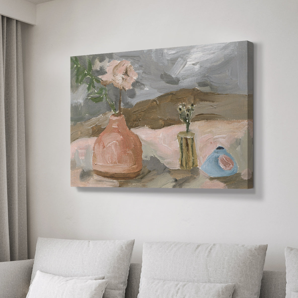 Vase of Pink Flowers I - Canvas Art Print