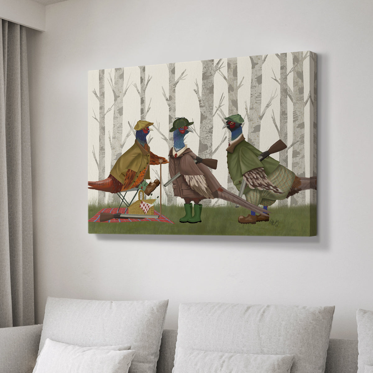 Pheasant Shooting Party Group 1 - Canvas Art Print