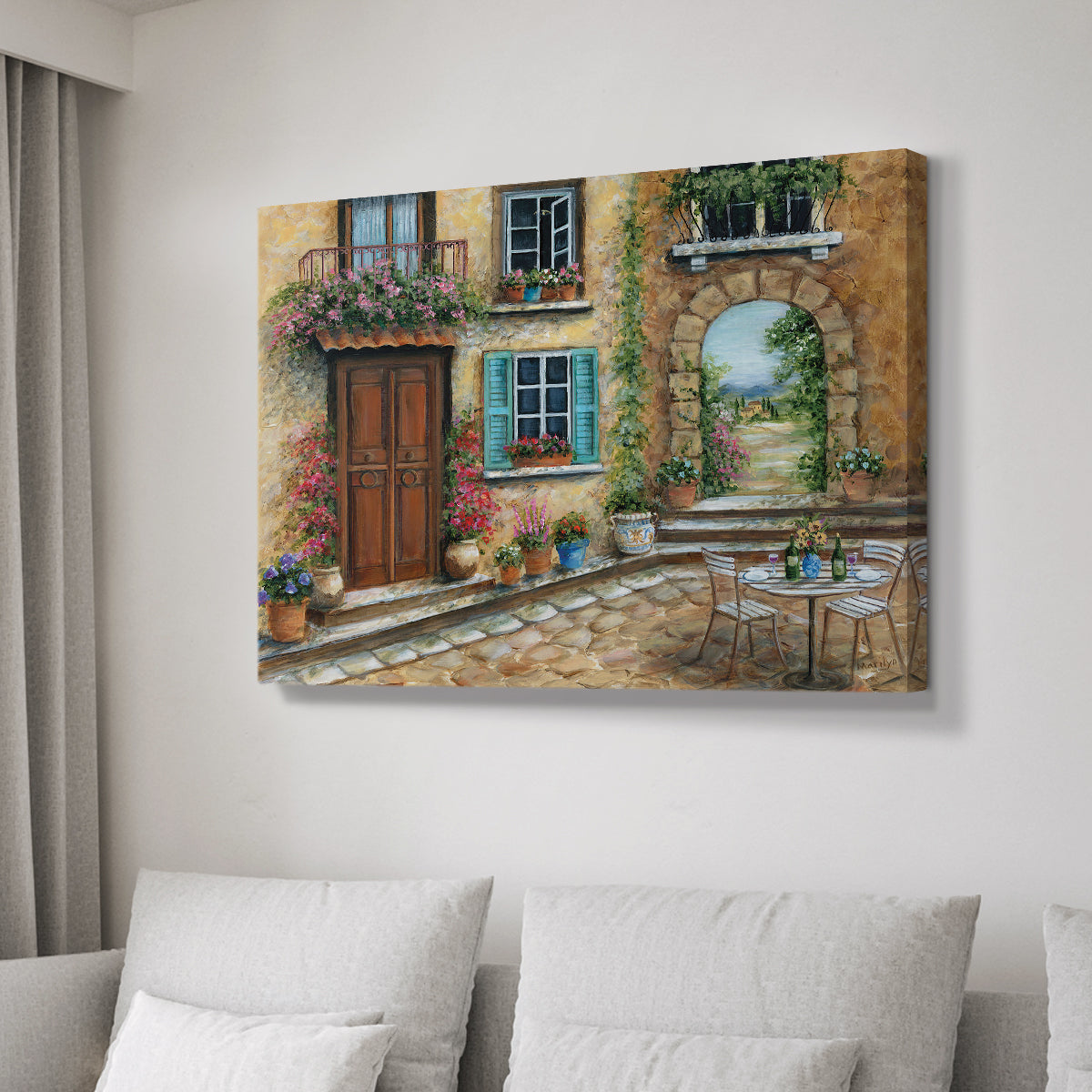 Tuscan Courtyard - Canvas Art Print