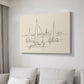 Coastal Contour Sketch II - Canvas Art Print