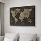 Safari World Map - Canvas Art Print