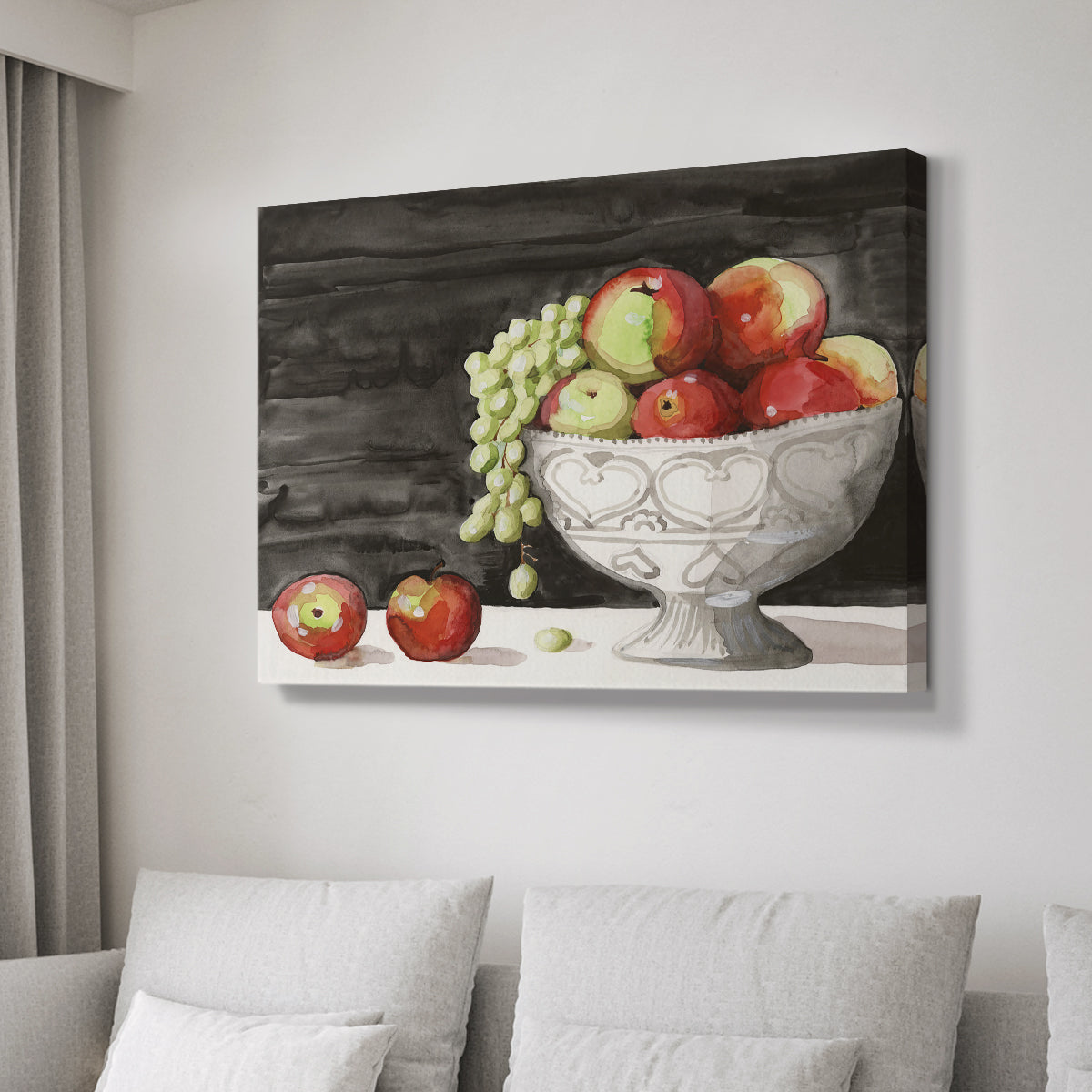Watercolor Fruit Bowl I - Canvas Art Print