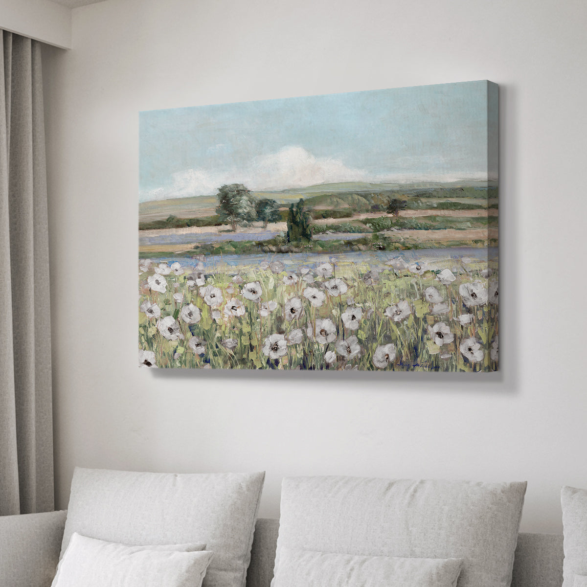 Vintage Poppy Valley - Canvas Art Print