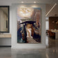 Canvas art print of a classical scene of Perseus rescuing Andromeda near the sea displayed as a statement piece in a spacious interior.