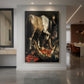 Canvas art print of a Baroque scene of Saint Paul fallen from a horse in dramatic light displayed as a statement piece in a spacious interior.