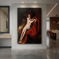 Canvas art print of a Baroque portrait of Saint John the Baptist in a dark natural setting displayed as a statement piece in a spacious interior.