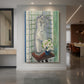 Canvas art print of a fauvist still life with a plaster torso and flowers in a decorative setting displayed as a statement piece in a spacious interior.