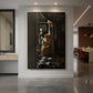 Canvas art print of a Baroque interior of a woman receiving a letter in soft window light displayed as a statement piece in a spacious interior.