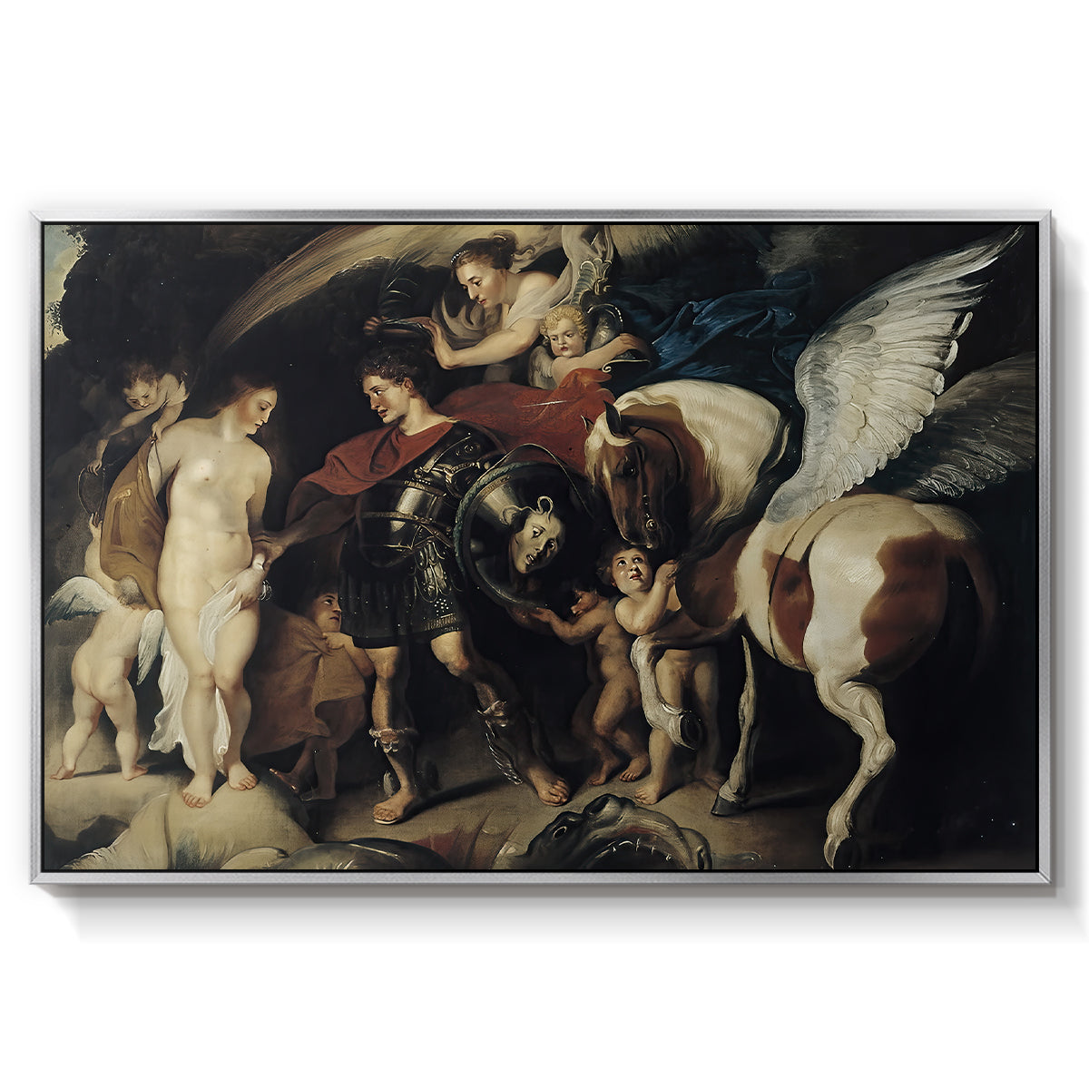 Perseus and Andromeda, c. 1620 - Floater Framed Canvas Print