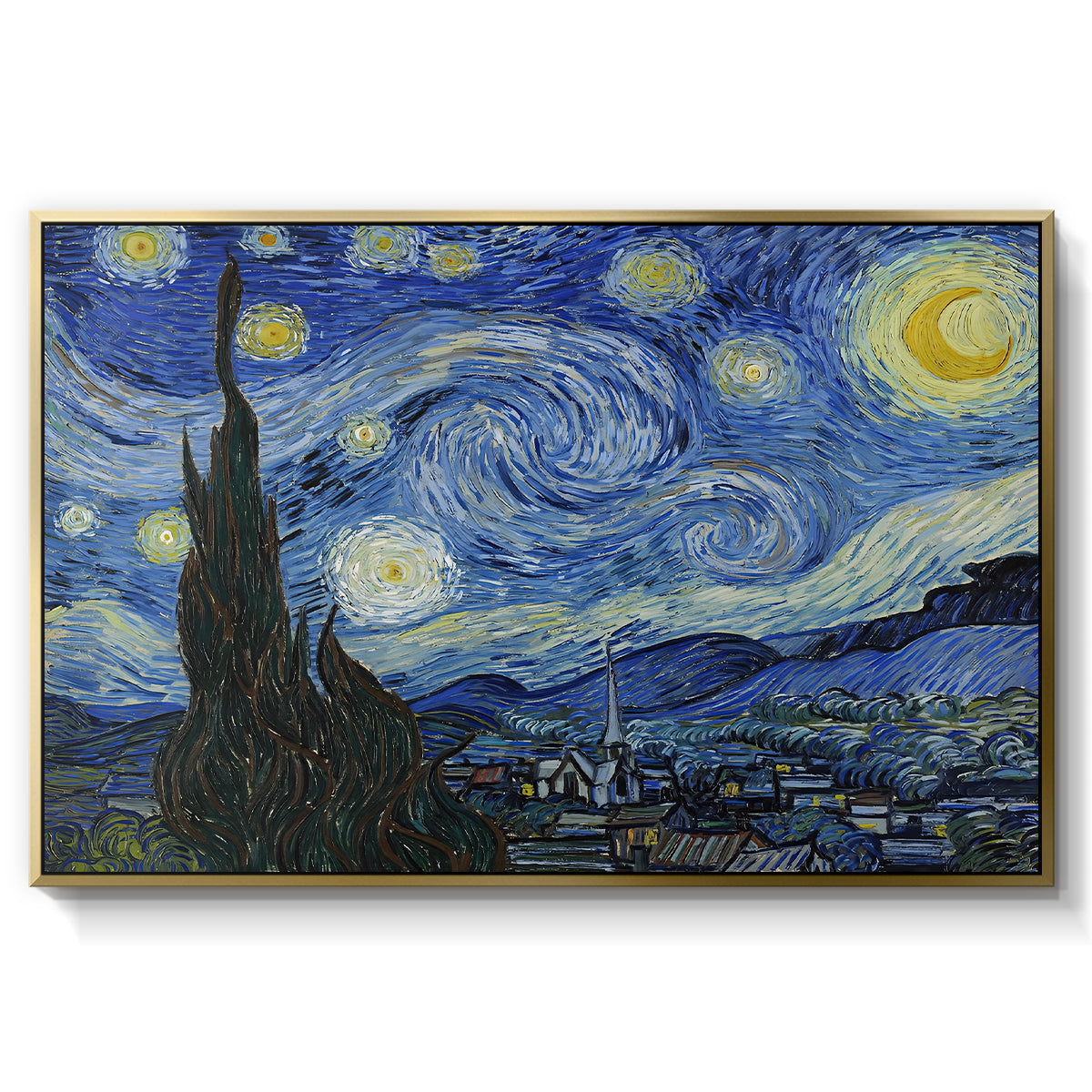 The Starry Night, 1889 - Floater Framed Canvas Print