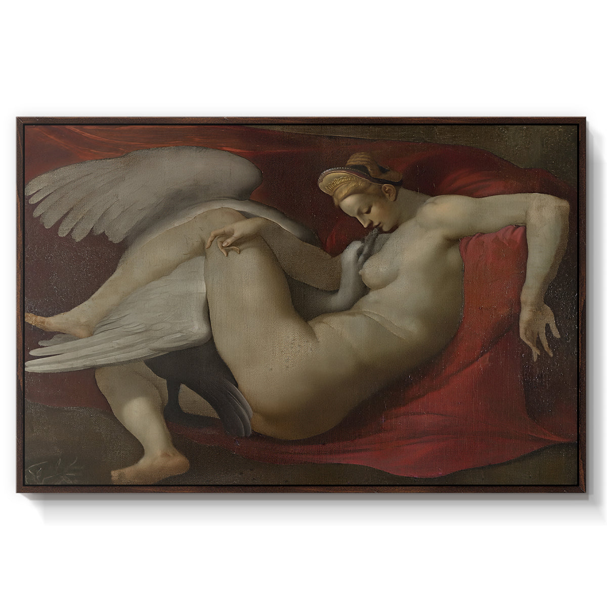 Leda and the Swan (16th-Century Version), c. 1530 - Floater Framed Canvas Print
