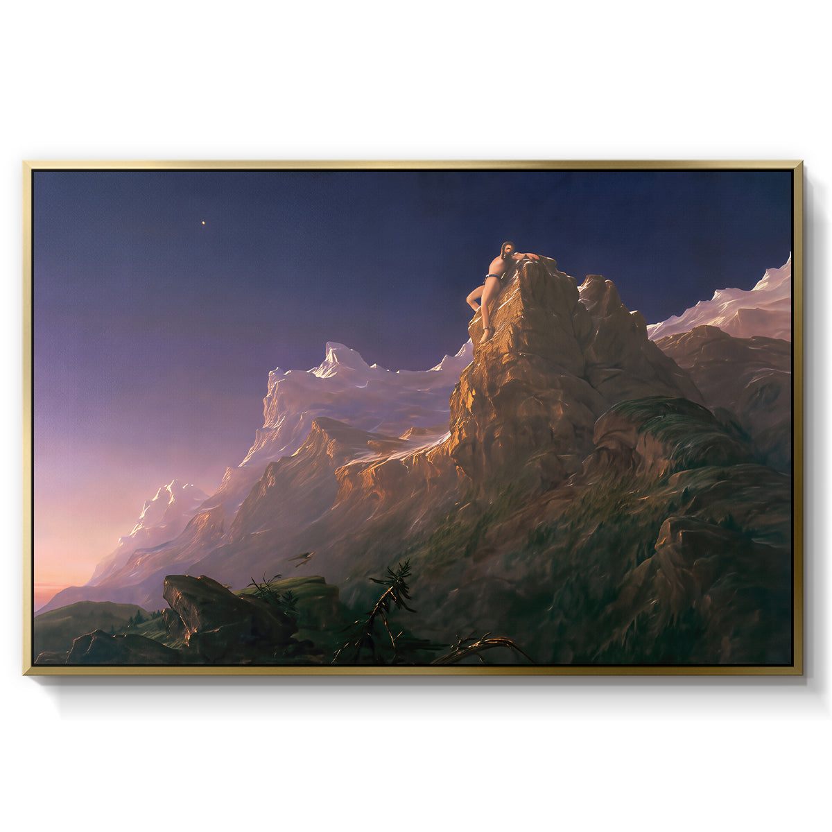 Prometheus Bound, 1847 - Floater Framed Canvas Print