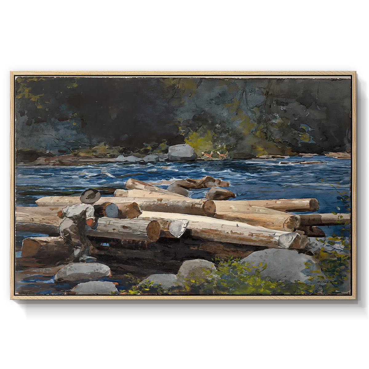 Hudson River, 1892 - Floater Framed Canvas Print