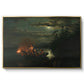 Spear Fishing on Lake Krøderen, 1851 - Floater Framed Canvas Print