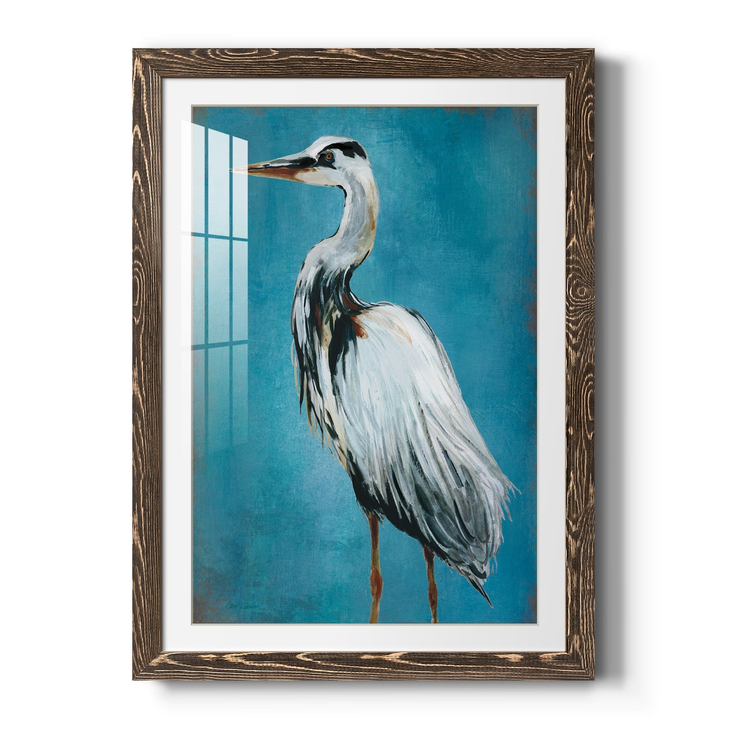 Great Blue Heron II - Barnwood Framed Art Print