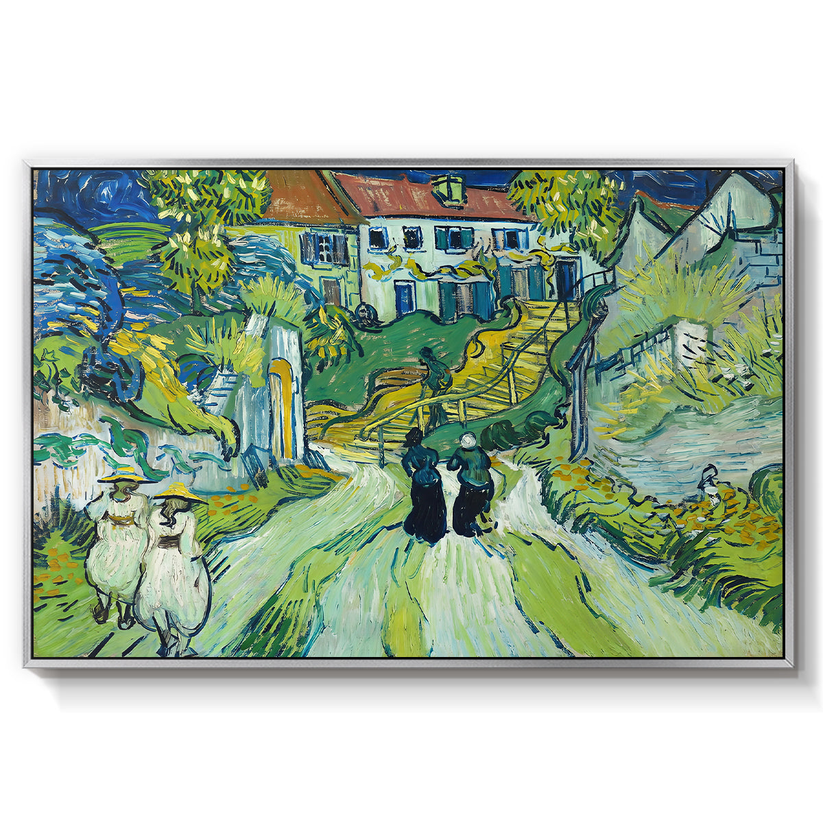 Stairway at Auvers, 1890 - Floater Framed Canvas Print