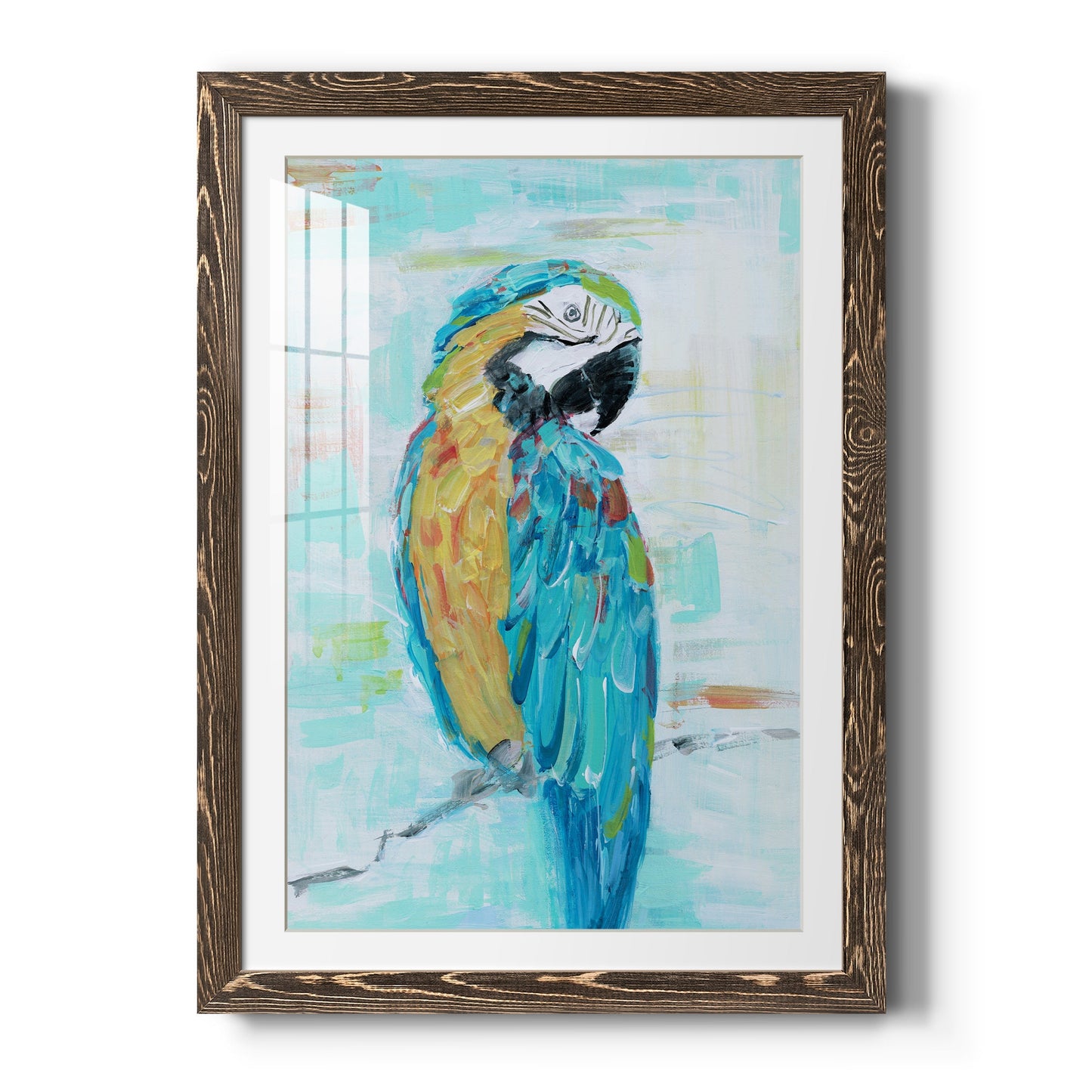 Island Parrot I - Barnwood Framed Art Print