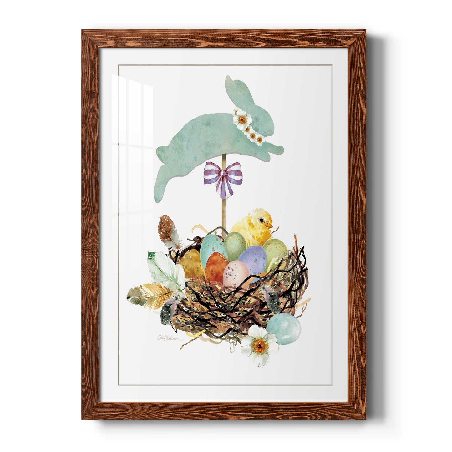 Bunny Hop - Premium Framed Print - Distressed Barnwood Frame - Ready to Hang