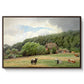 Farm with Grazing Cows (Bondegård med beitende kuer), 1892 - Floater Framed Canvas Print