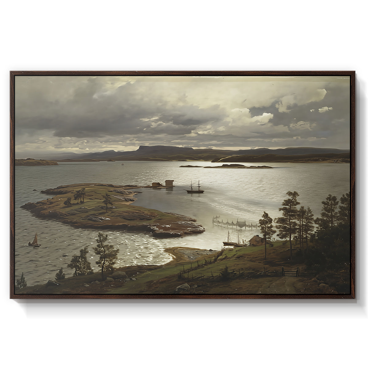 The Fjord at Sandviken (Sandviksfjorden), 1879 - Floater Framed Canvas Print