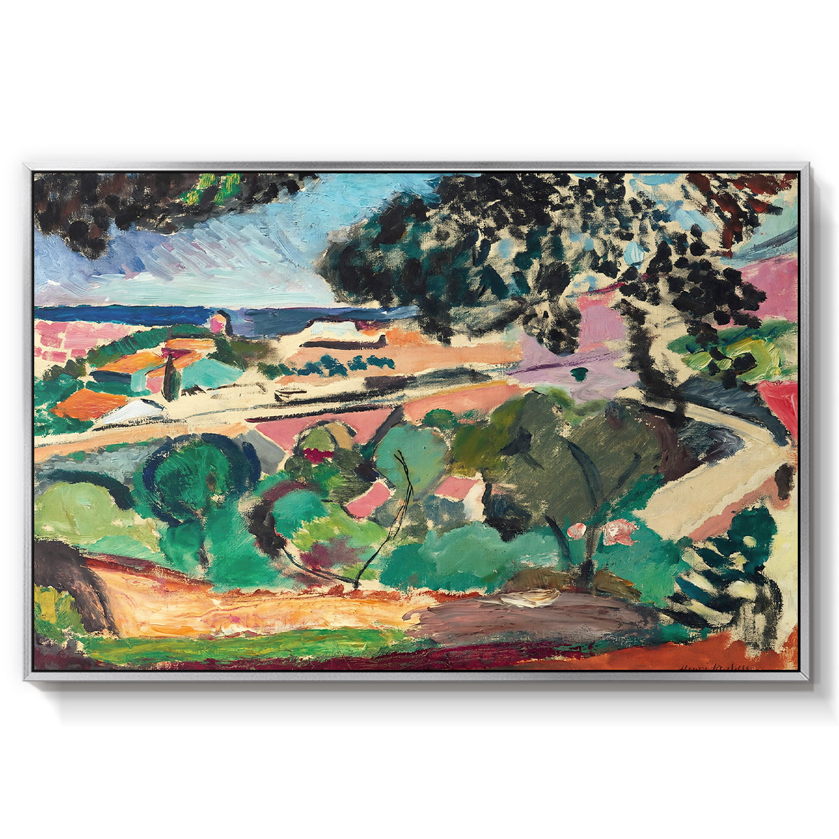 Landscape at Collioure, 1907 - Floater Framed Canvas Print