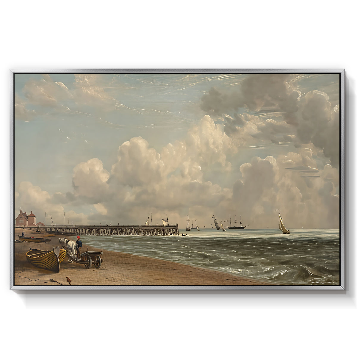 Yarmouth Jetty, 1822 - Floater Framed Canvas Print
