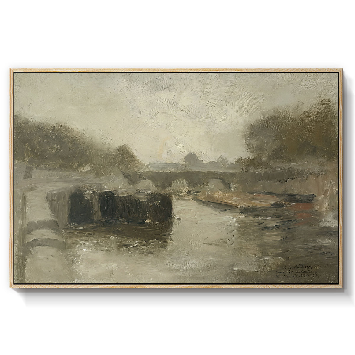 The Bridge (Le pont), 1895 - Floater Framed Canvas Print