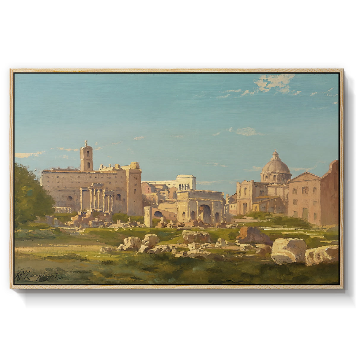 The Roman Forum, c. 1860 - Floater Framed Canvas Print