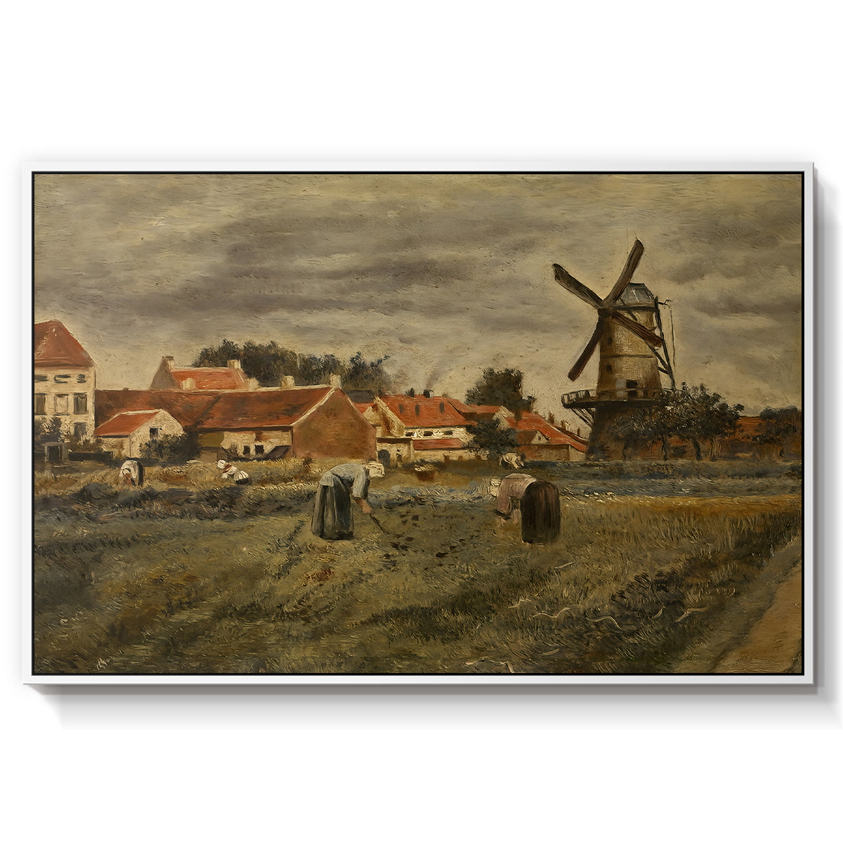 The Potato Harvest, c. 1875 - Floater Framed Canvas Print