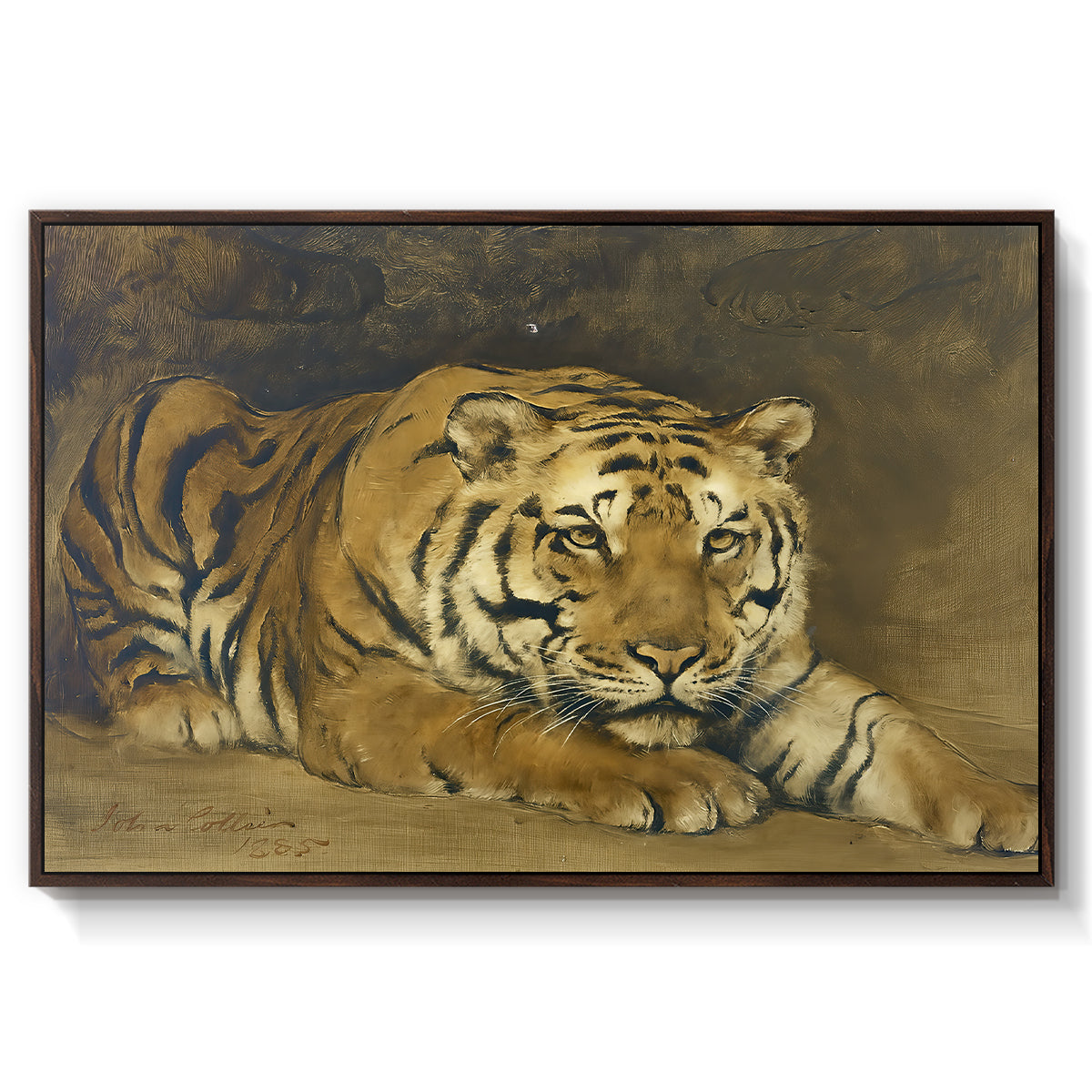 Study of a Tiger for Circe, 1885 - Floater Framed Canvas Print